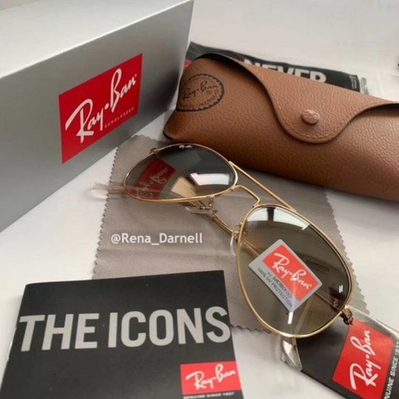Ray-Ban Aviator Gradient Brown RB3025 New - Picture 10 of 14
